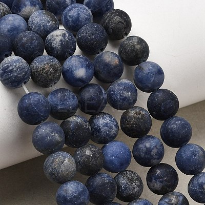 Natural Sodalite Beads Strands G-Q462-8mm-07-1