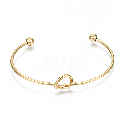 304 Stainless Steel Love Knot Cuff Bangle Making LS-MAK-S073-001G-1