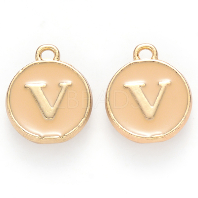 Golden Plated Alloy Enamel Charms X-ENAM-S118-06V-1
