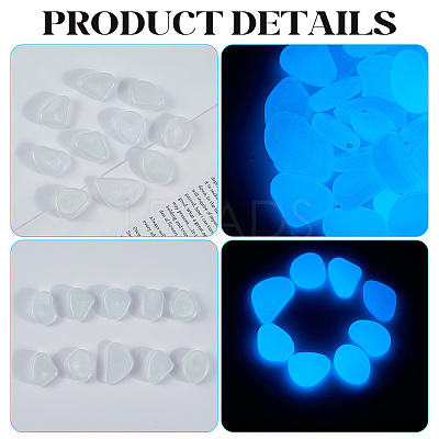 1 Set Resin Luminous Glow in the Dark Pebbles Stone DJEW-CN0001-40C-1
