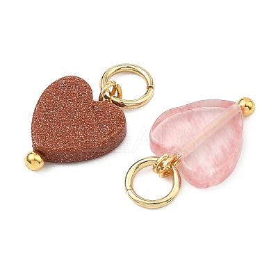 Natural & Synthetic Mixed Gemstone Pendants PALLOY-JF05586-01-1