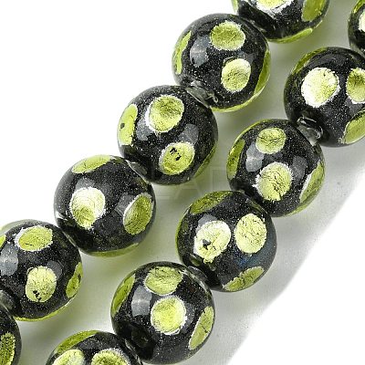 Handmade Silver Sand Lampwork Beads Strands LAMP-A003-01B-1