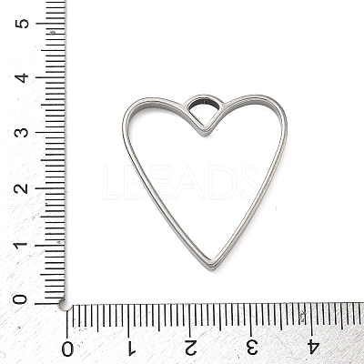 Heart 304 Stainless Steel Open Back Bezel Pendants STAS-K279-04A-P-1