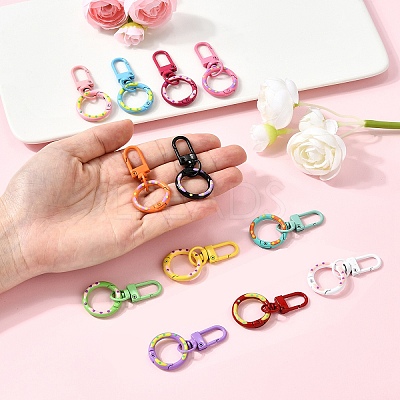 12Pcs Alloy Spring Gate Ring HJEW-YW00095-1