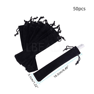 Rectangle Velvet Pouches X-TP-WH0005-01-1