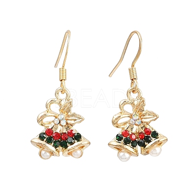 Christmas Theme Alloy Rhinestone Dangle Earrings EJEW-JE06627-03-1