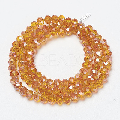 Electroplate Glass Beads Strands EGLA-A034-T4mm-J11-1