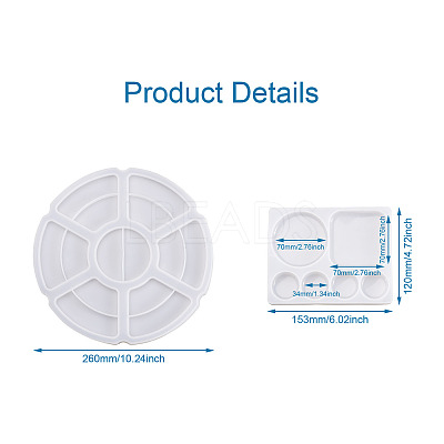 2Pcs 2 Style DIY Palette Silicone Fondant Molds DIY-BG0001-13-1