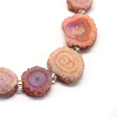 Natural Druzy Quartz Crystal Beads Strands G-F582-A10-1