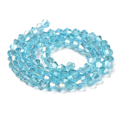 Transparent Electroplate Glass Beads Strands EGLA-A039-T3mm-B20-1