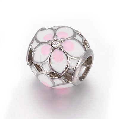 Hollow 304 Stainless Steel European Beads OPDL-L013-21P-1