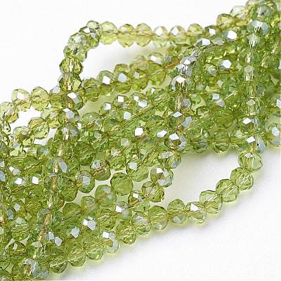 Electroplate Glass Faceted Rondelle Beads Strands EGLA-D020-4x3mm-34-1