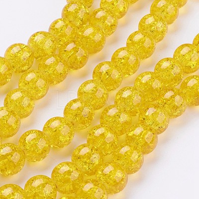 Spray Painted Crackle Glass Beads Strands CCG-Q001-10mm-10-1