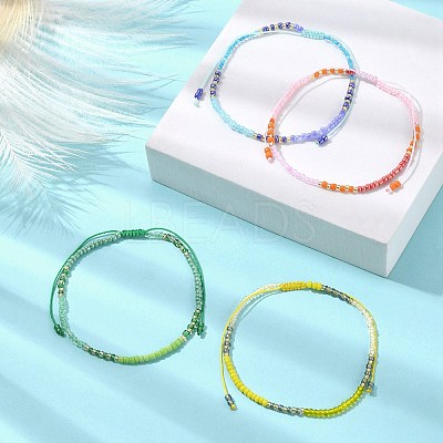 Glass Seed Braided Bead Bracelets BJEW-JB09610-1