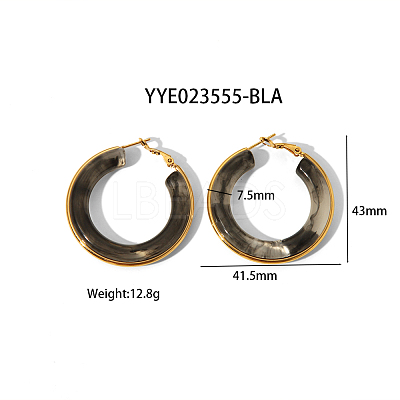 Stylish 304 Stainless Steel Fever Hoop Earrings KA3294-6-1