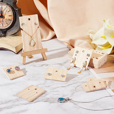 20Pcs 5 Styles Wooden Earring Organizer Boards EDIS-NB0001-07-1