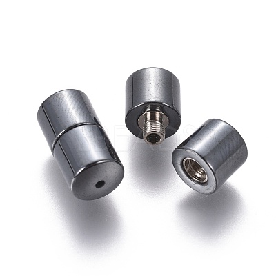 Magnetic Synthetic Hematite Screw Jewelry Clasps G-Q090-1-1