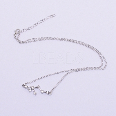 Alloy Rhinestone Pendants Necklaces NJEW-WH0007-02G-1