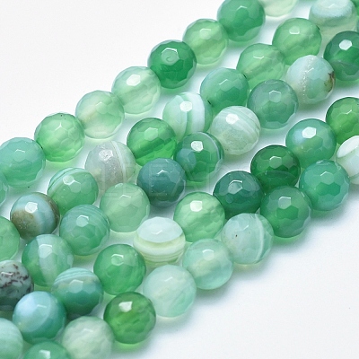 Natural Striped Agate/Banded Agate Beads G-J371-11-6mm-1