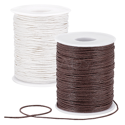 2 Rolls 2 Colors Waxed Cotton Cords YC-PH0001-52G-1