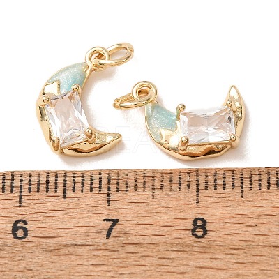Brass Micro Pave Clear Cubic Zirconia with Enamel Charms CU-K002-47G-B-1