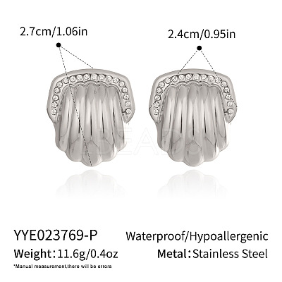 304 Stainless Steel Stripe Stud Earrings MQ5598-2-1