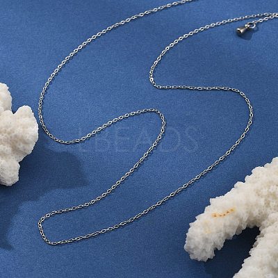 1MM 304 Stainless Steel Cable Chain Necklaces NJEW-T016-15P-1