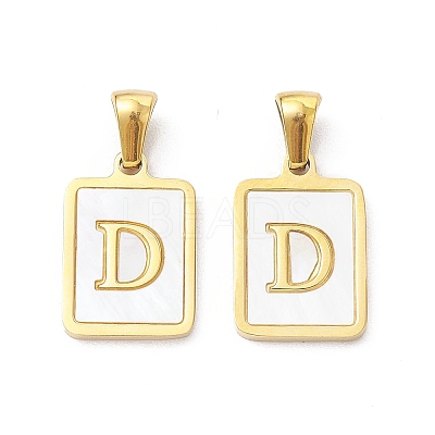 Ion Plating(IP) 304 Stainless Steel Pave Shell Pendants X-STAS-G327-01G-D-1