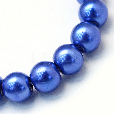 Baking Paint Pearlized Glass Pearl Round Bead Strands HY-Q003-4mm-28-1
