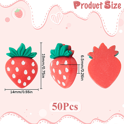 50Pcs Opaque Resin Decoden Cabochons RESI-SC0005-70-1