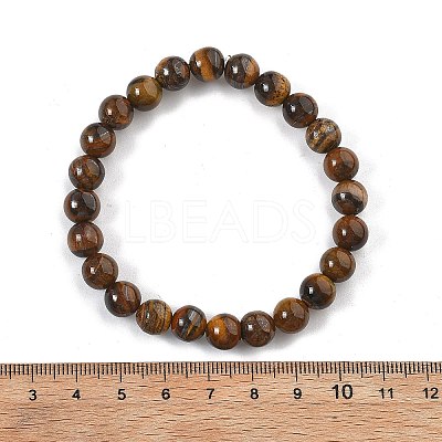 Natural Tiger Eye Bead Stretch Bracelets X-BJEW-K212-B-028-1