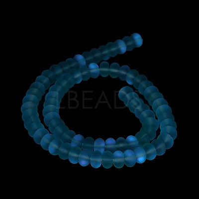 Frosted Transparent Glass Beads Strands FGLA-M002-01B-1
