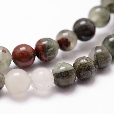 Natural African Bloodstone Beads Strands G-G735-32-8mm-1