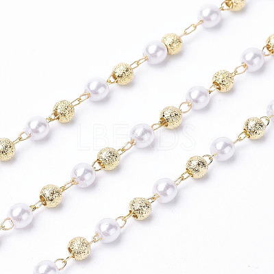 3.28 Feet Handmade Acrylic Beaded Chains X-KK-I651-02G-1