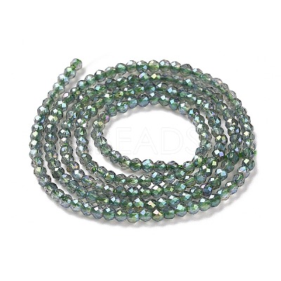 Electroplate Transparent Glass Beads Strands X-GLAA-H021-01A-FR01-1