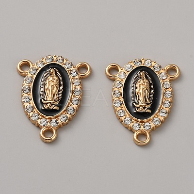 Zinc Alloy Enamel Religion Oval with Virgin Mary Chandelier Component Links FIND-WH0366-384G-06-1