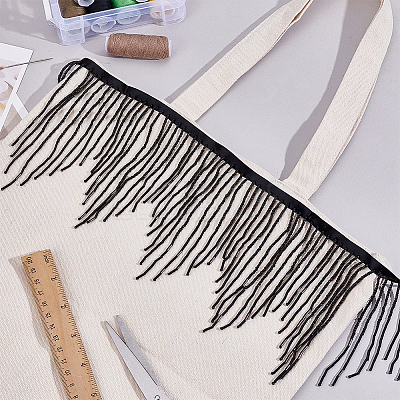 1 Yard Glass Fringe Trimming AJEW-PH0006-69-1