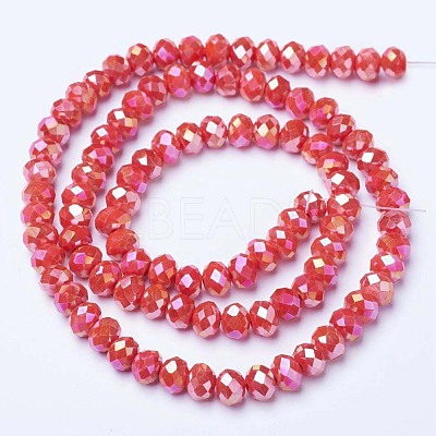 Electroplate Glass Beads Strands EGLA-A034-P4mm-B06-1