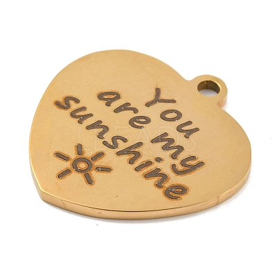 PVD Vacuum Plating 201 Stainless Steel Pendants STAS-L079-25G-03-1