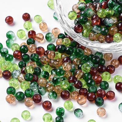 Baking Paint Crackle Glass Beads DGLA-X0006-4mm-10-1