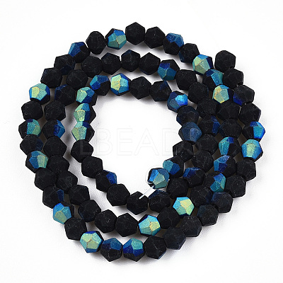 Imitate Austrian Crystal Bicone Frosted Glass Beads Strands GLAA-F029-TM3mm-A02-1