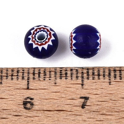 Handmade Millefiori Glass Round Beads LA-N002-08A-1