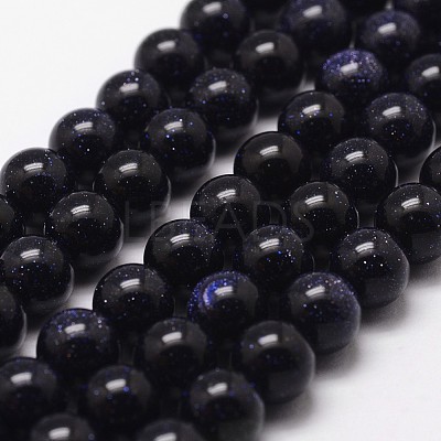 Synthetic Blue Goldstone Beads Strands X-G-D840-81-4mm-1