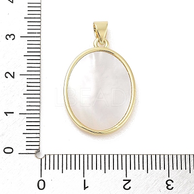 Rack Plating Brass Pave Shell Pendants KK-Z064-28G-012-1