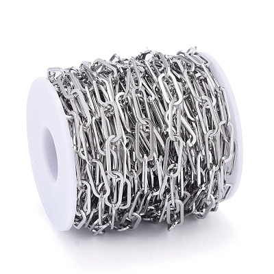 Tarnish Resistant 304 Stainless Steel Paperclip Chains CHS-F011-01A--P-1