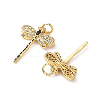 Brass Micro Pave Clear Cubic Zirconia Pendants CU-CBA03AF-08G-01-1