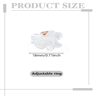 1Pc Acrylic Flower Finger Rings RJEW-LP0003-38-1