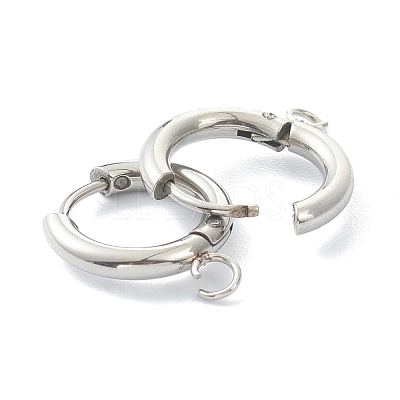 Tarnish Resistant 201 Stainless Steel Huggie Hoop Earring Findings STAS-P283-01B-P-1