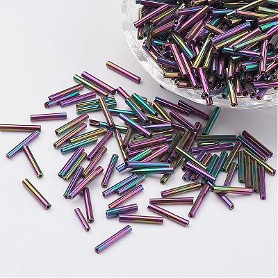 Glass Bugle Beads SEED-E001-9mm-83#-1