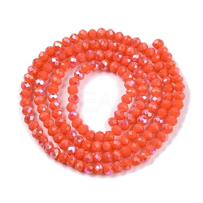 Electroplate Opaque Solid Color Glass Beads Strands EGLA-A044-P2mm-L21-1